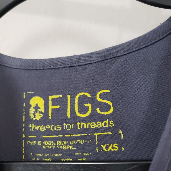 Figs Charcoal Gray Isabela Mock Scrub Top Size XXS - Picture 8 of 9